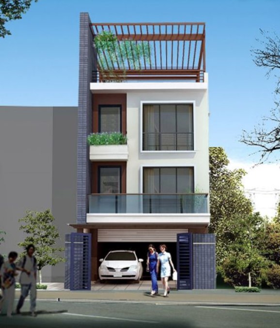 Với thiết kế nhà phố 3 tầng mặt tiền 5m có thể kinh doanh tại nhà