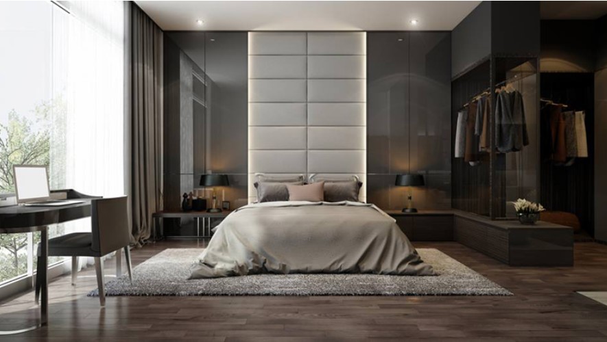 Gam màu trung tính được sử dụng ở các phòng ngủ để tạo điểm nhấn.