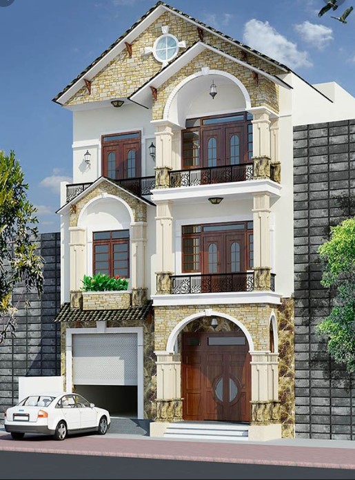Nhà ống giả biệt thự phố hiện đại