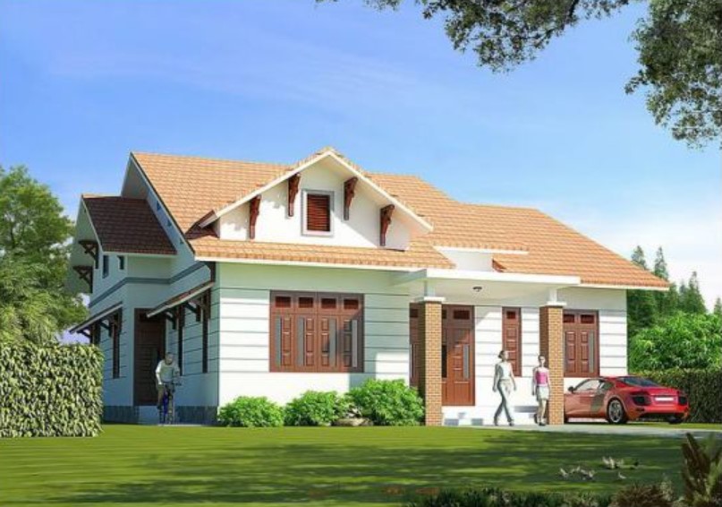 Nhà cấp 4 chữ L đảm bảo tiện nghi không gian rộng rãi