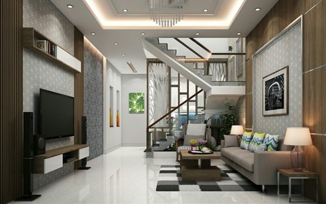 Thiết kế phòng khách hiện đại nhiều màu sắc