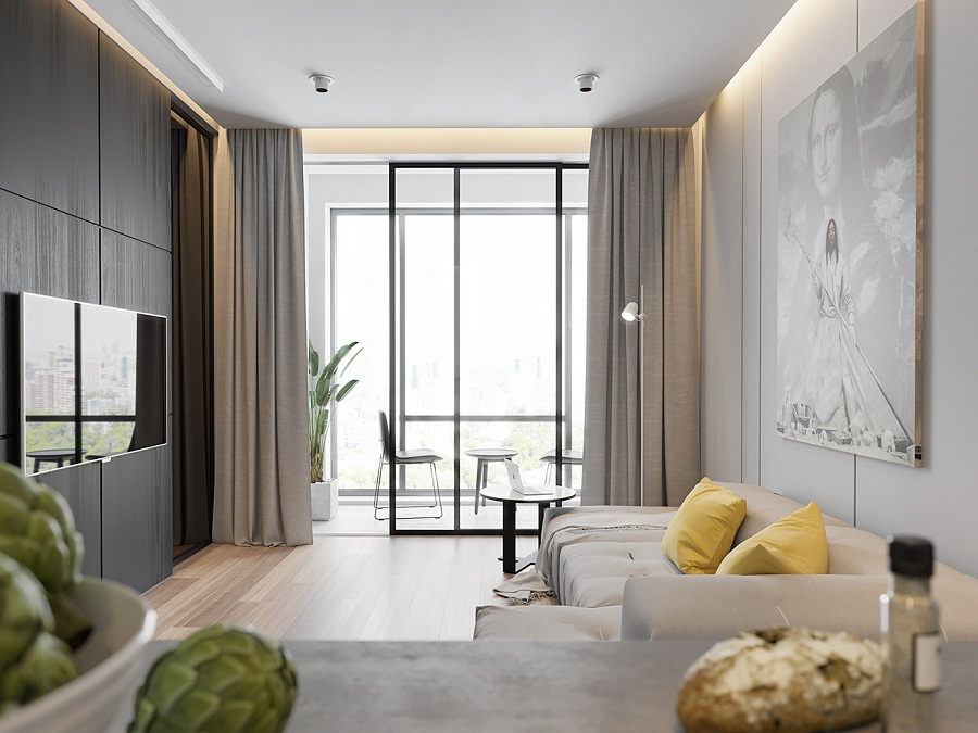 Thiết kế nhà chung cư 2 phòng ngủ cho người mệnh Kim