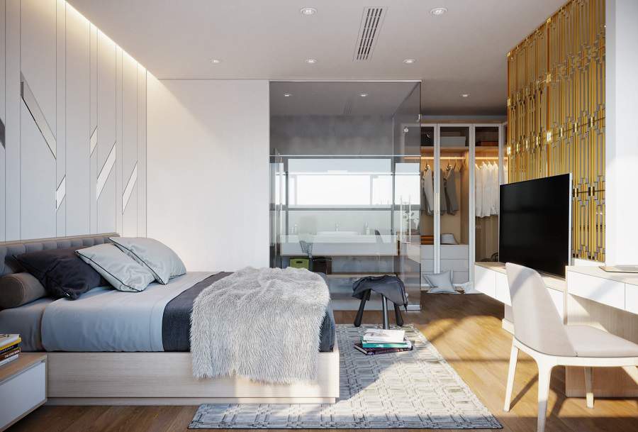 Thiết kế nhà chung cư 2 phòng ngủ cho người mệnh Kim