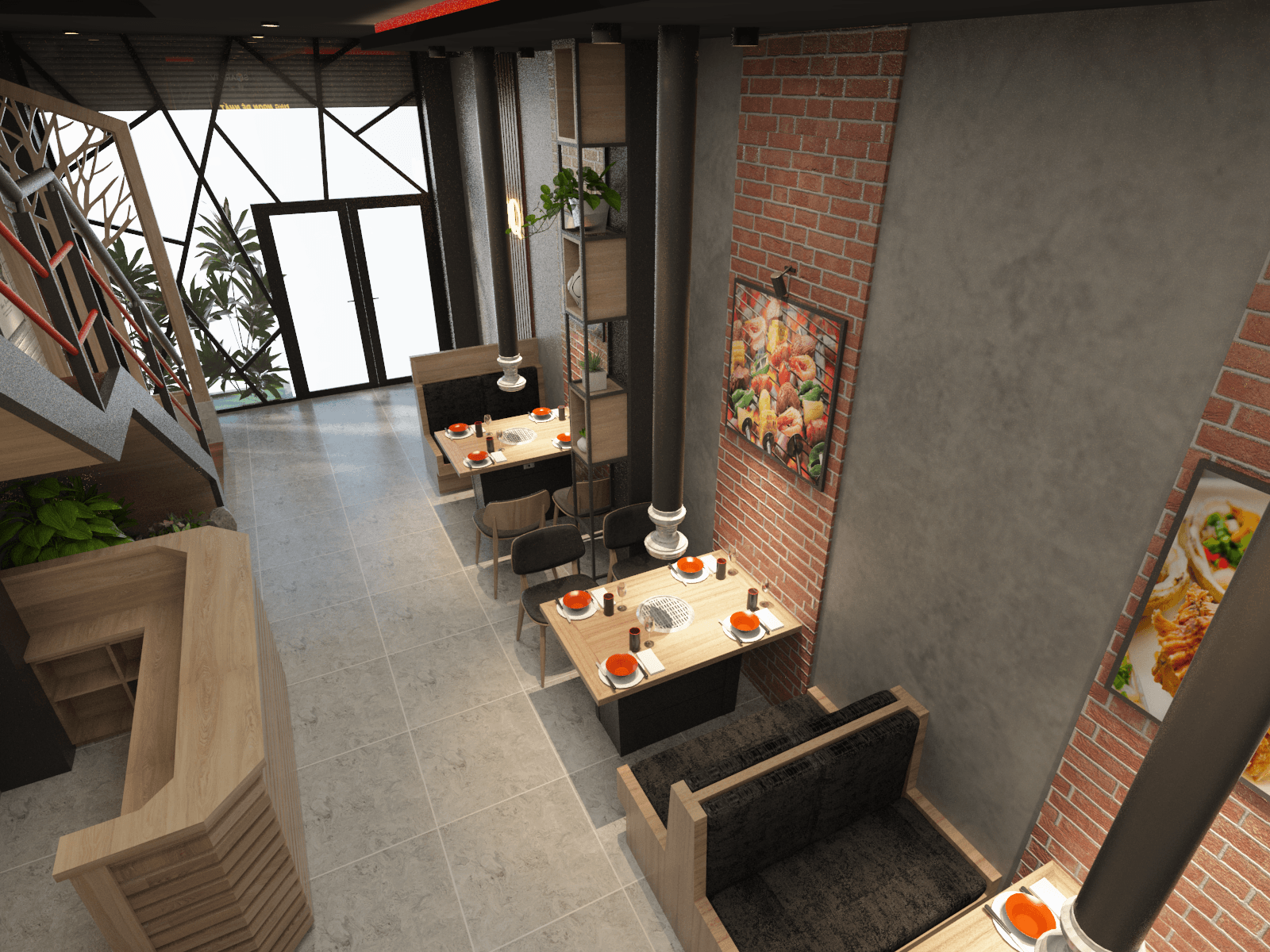 thiết kế nhà hàng lẩu nướng đẹp mắt